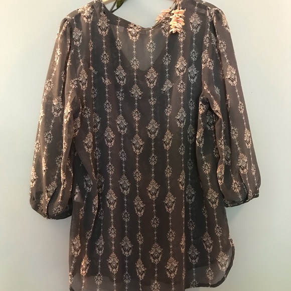 Bohemian blouse | boho top | pink gray blouse - Picture 8 of 8